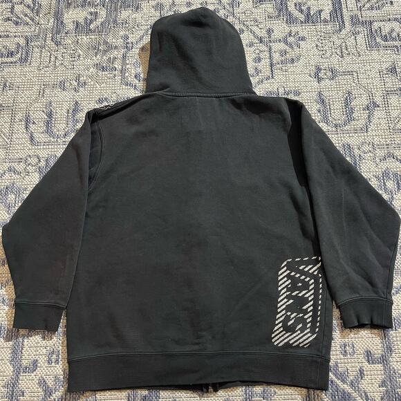 VTG Y2K Vans Graphic Black Zipup Hoodie Double Sided Skater Baggy SZ XL - Picture 3 of 5